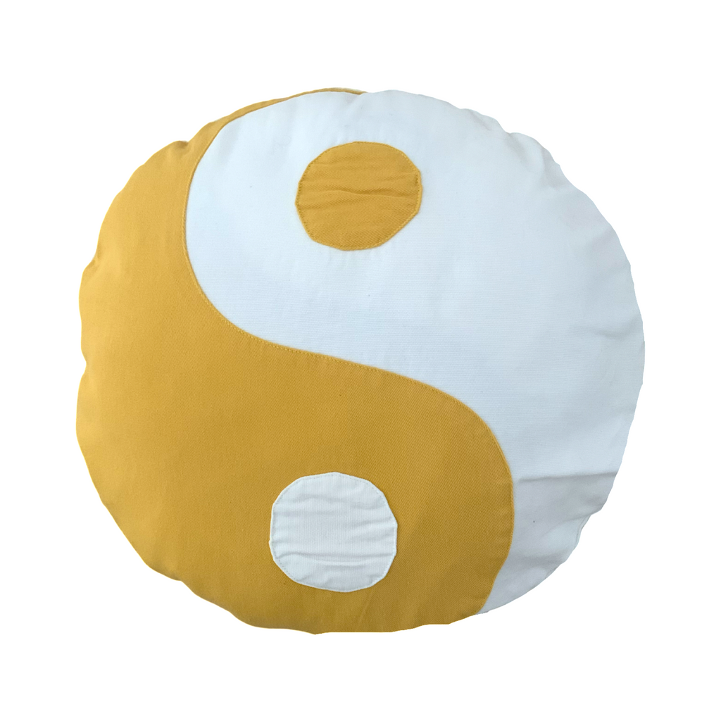 yin yang cushion | golden