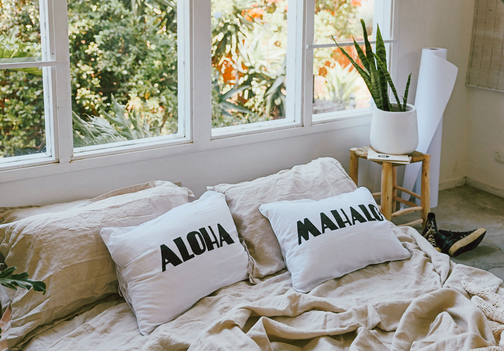 dream mahalo cushion | whitewash