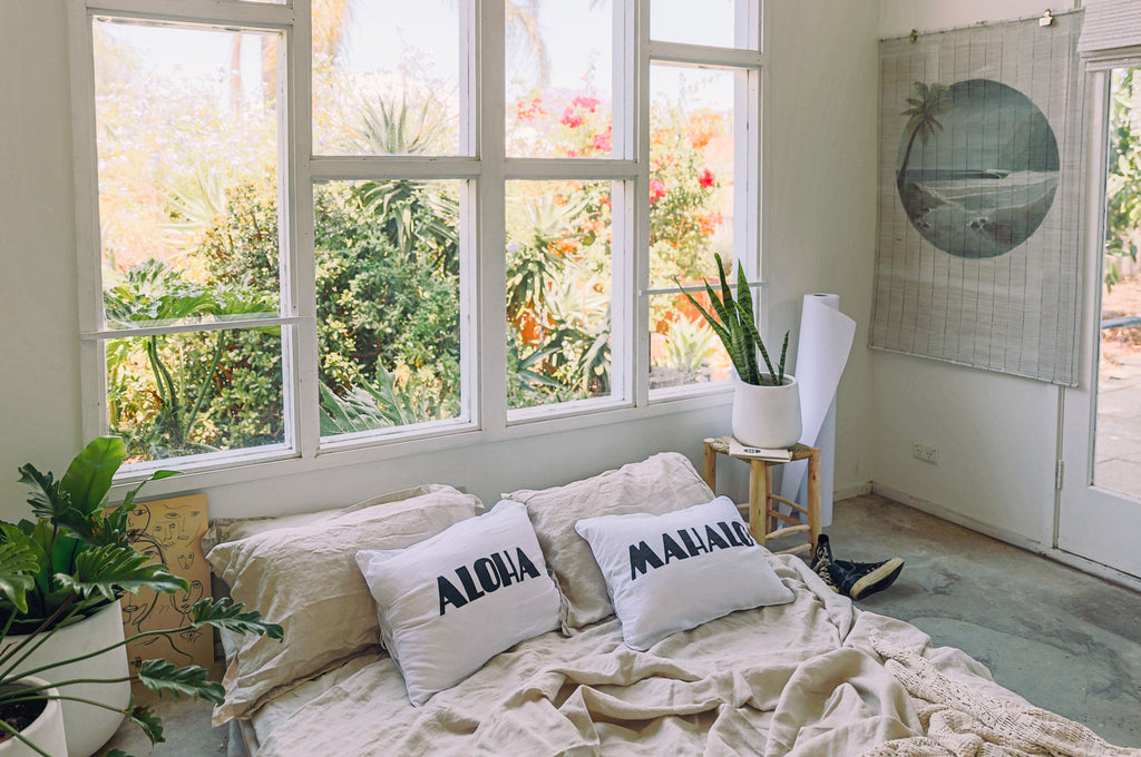 dream mahalo cushion | whitewash