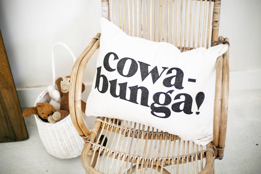cowabunga heart cushion