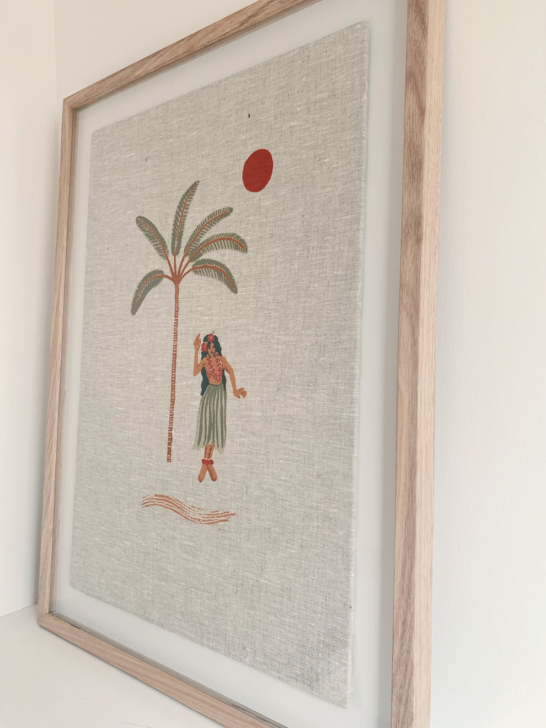 hula betty linen art print | natural