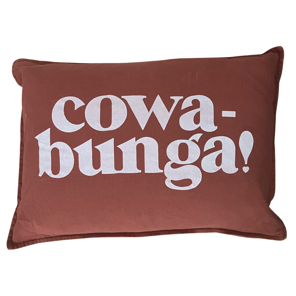cowabunga heart cushion | vintage rust