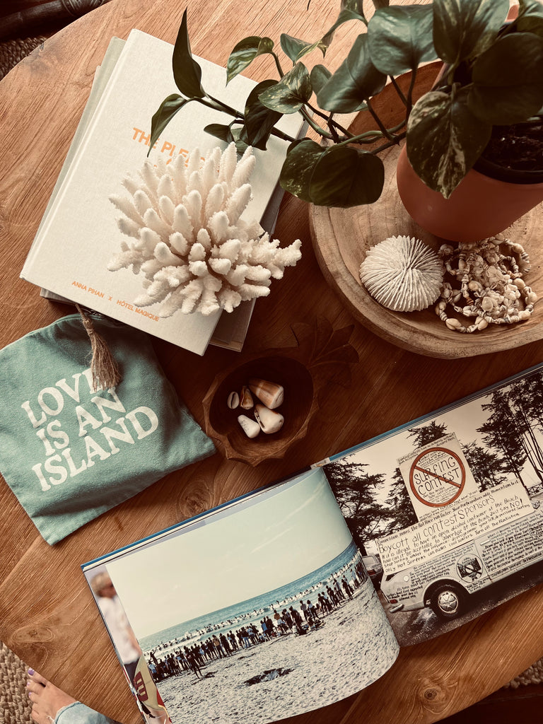 love is an island pouch | aqua