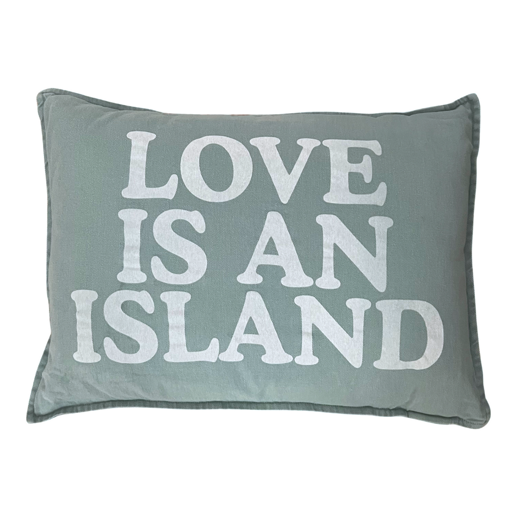love is an island cushion | aqua