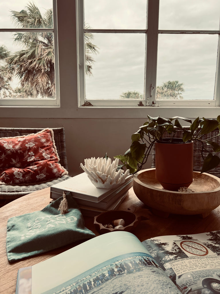 honolulu floral cushion | rust