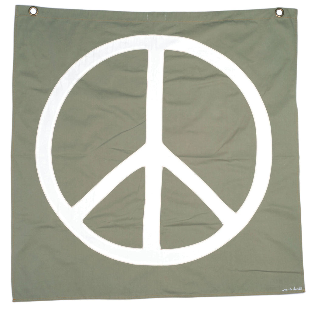 war is dumb! flag | vintage khaki